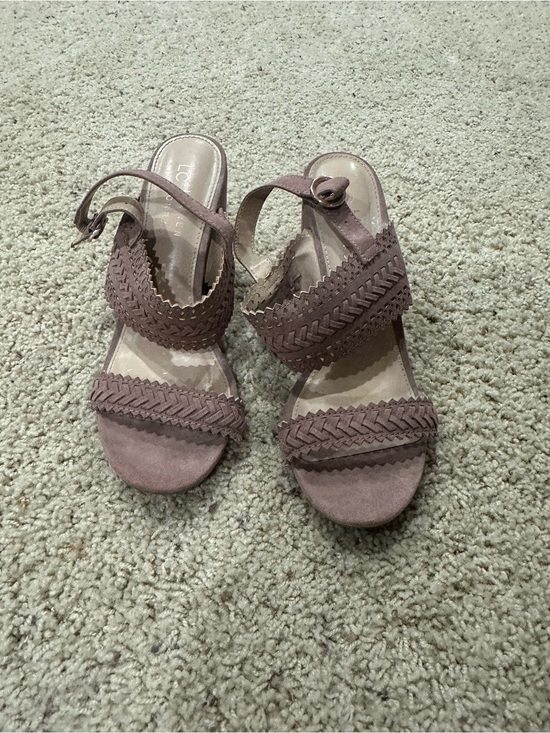 LC Lauren Conrad Shoes - LC Lauren Conrad Dusty Rose Braided Strap Heeled Sandals